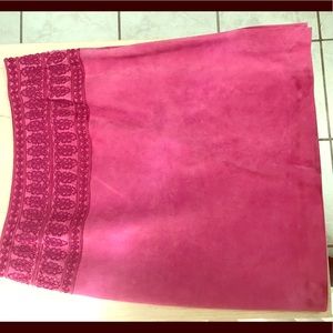 Fuschia Oscar de la Renta leather skirt, size 4